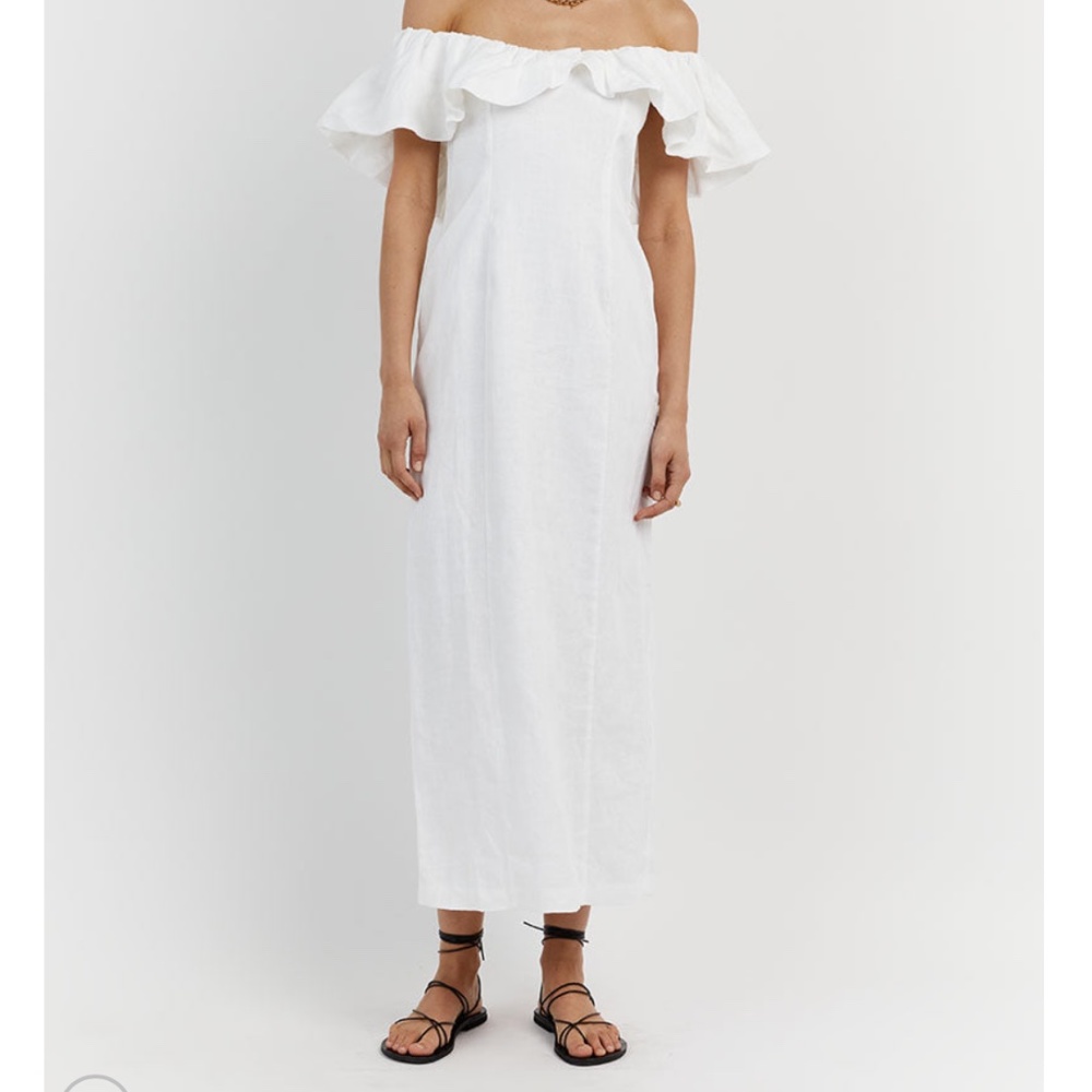 NWT DISSH White Linen Midi Dress